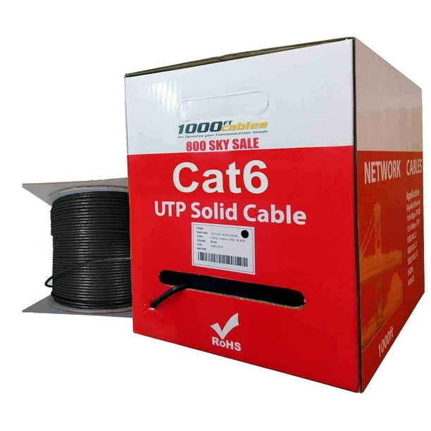 Networking Cable 1000 Feet 550MHz Solid Ethernet Unshielded Twisted Pair Cat6 Plenum CMP Rated 23AWG Blue Utp Networking Cable 1000 Feet 550MHz Solid Ethernet Unshielded Twisted Pair Cat6 Plenum CMP Rated 23AWG Blue Utp